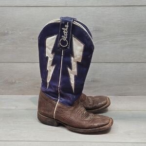 Olathe Kids 240 041 Purple& Brown Cowboy Western Leather Boots Shoes Sz 13